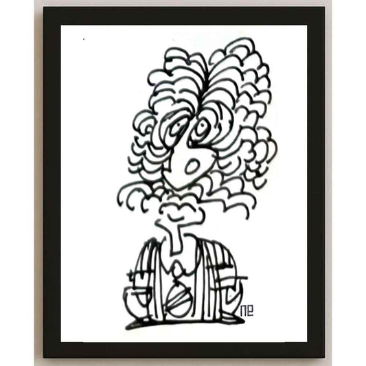 Nezih Danyal Tipler Kişiye Özel Sertifikalı Sınırlı Fine Art Karikatür Baskı NTP00377