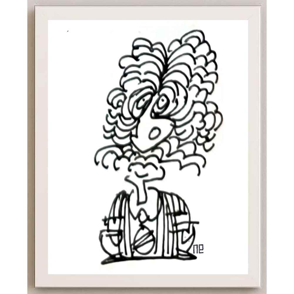 Nezih Danyal Tipler Kişiye Özel Sertifikalı Sınırlı Fine Art Karikatür Baskı NTP00377