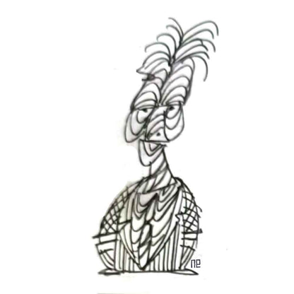 Nezih Danyal Tipler Kişiye Özel Sertifikalı Sınırlı Fine Art Karikatür Baskı NTP00385