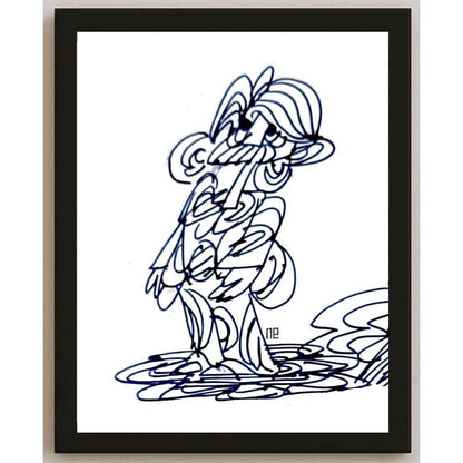 Nezih Danyal Tipler Kişiye Özel Sertifikalı Sınırlı Fine Art Karikatür Baskı NTP00386
