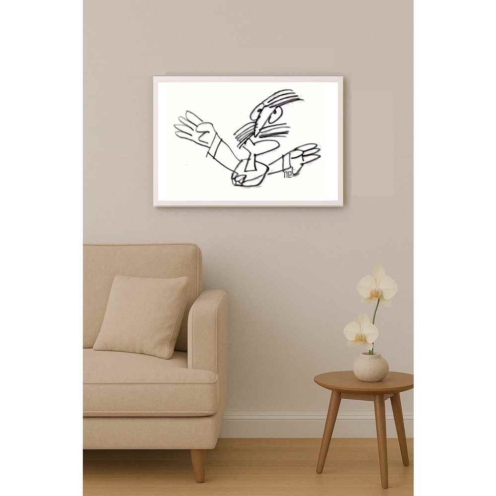 Nezih Danyal Tipler Kişiye Özel Sertifikalı Sınırlı Fine Art Karikatür Baskı NTP00397