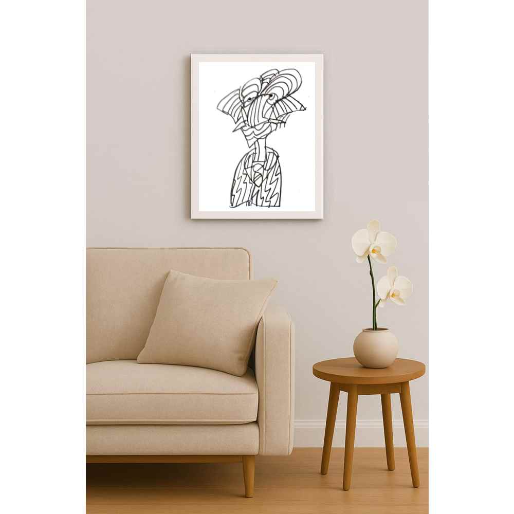 Nezih Danyal Tipler Kişiye Özel Sertifikalı Sınırlı Fine Art Karikatür Baskı NTP00398