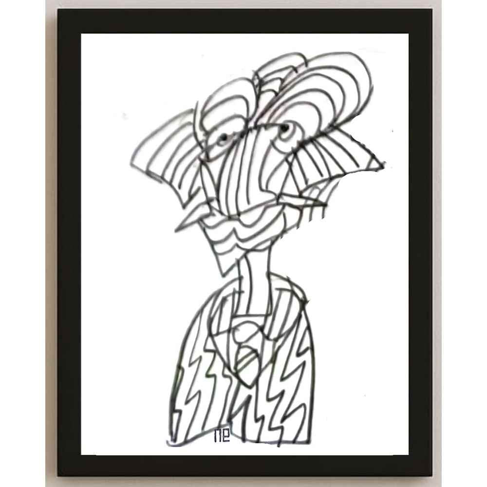 Nezih Danyal Tipler Kişiye Özel Sertifikalı Sınırlı Fine Art Karikatür Baskı NTP00398
