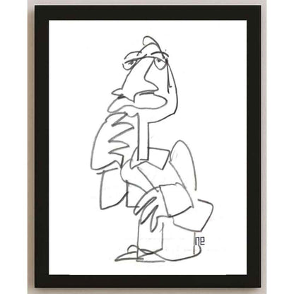 Nezih Danyal Tipler Kişiye Özel Sertifikalı Sınırlı Fine Art Karikatür Baskı NTP00416