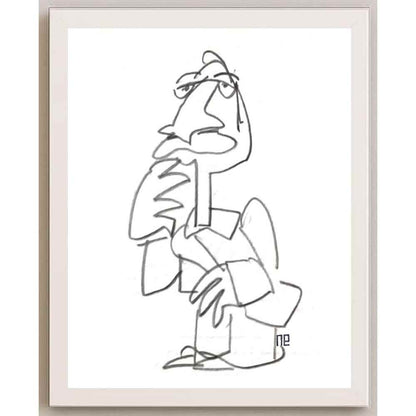 Nezih Danyal Tipler Kişiye Özel Sertifikalı Sınırlı Fine Art Karikatür Baskı NTP00416
