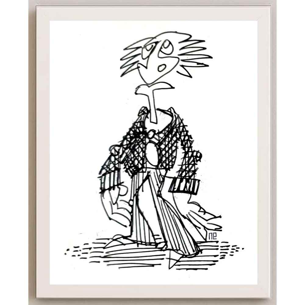 Nezih Danyal Tipler Kişiye Özel Sertifikalı Sınırlı Fine Art Karikatür Baskı NTP00420