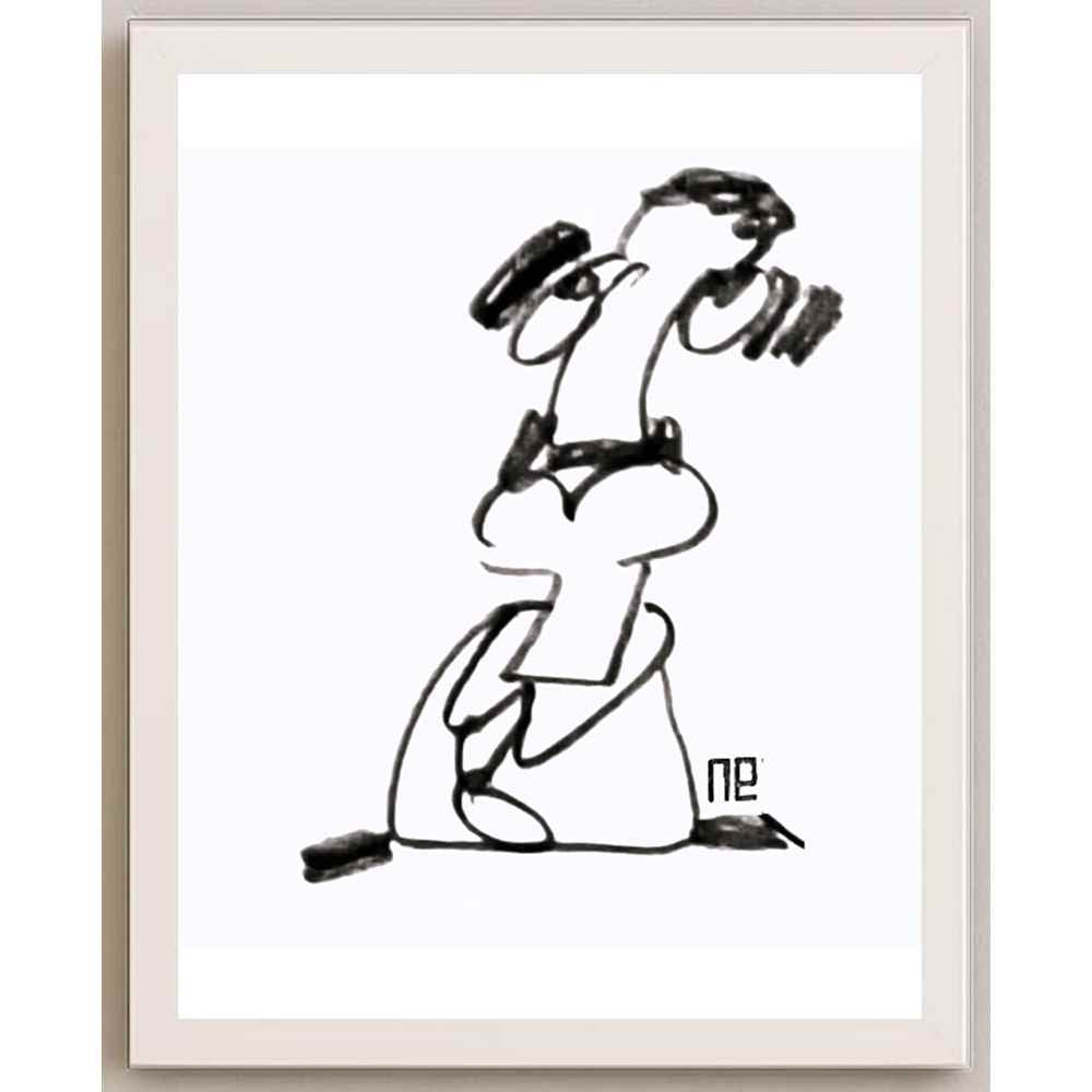 Nezih Danyal Tipler Kişiye Özel Sertifikalı Sınırlı Fine Art Karikatür Baskı NTP00444