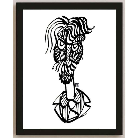 Nezih Danyal Tipler Kişiye Özel Sertifikalı Sınırlı Fine Art Karikatür Baskı NTP00455