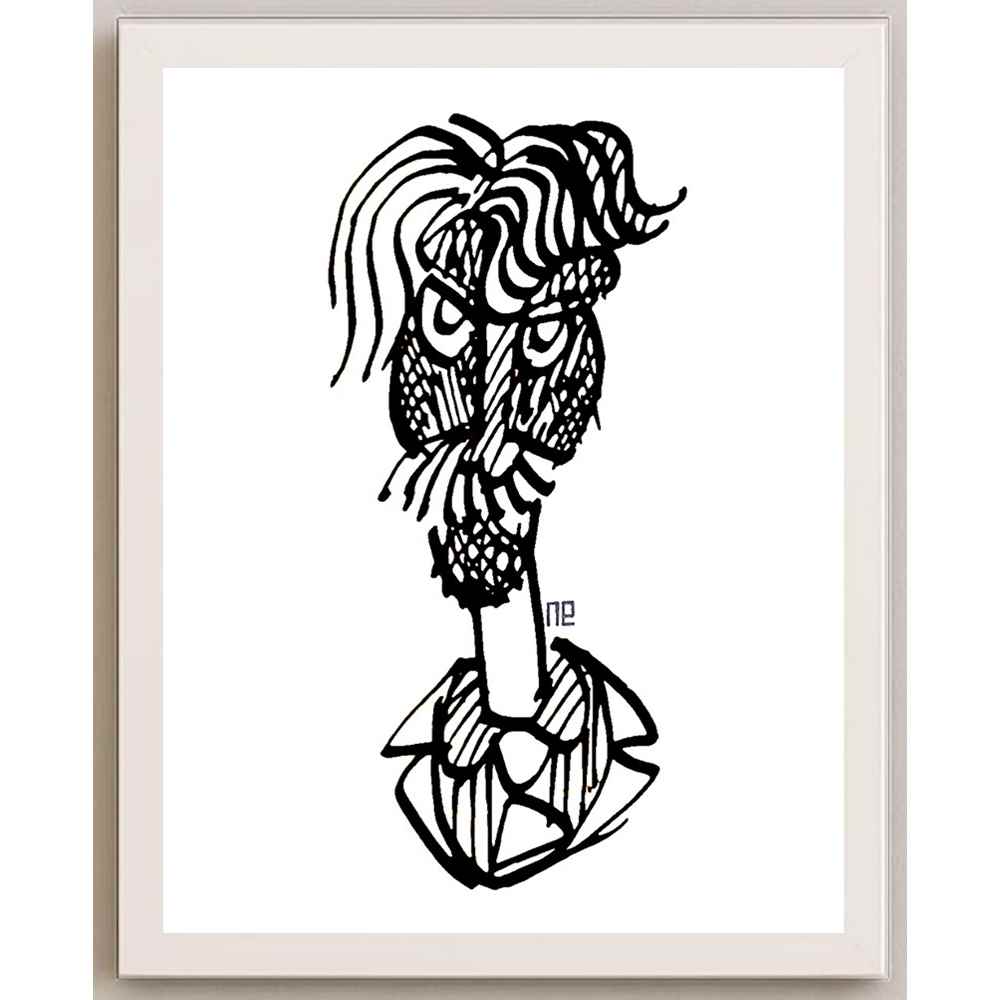 Nezih Danyal Tipler Kişiye Özel Sertifikalı Sınırlı Fine Art Karikatür Baskı NTP00455