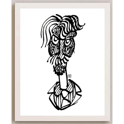Nezih Danyal Tipler Kişiye Özel Sertifikalı Sınırlı Fine Art Karikatür Baskı NTP00455