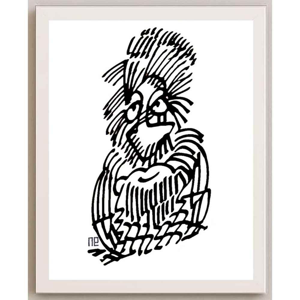 Nezih Danyal Tipler Kişiye Özel Sertifikalı Sınırlı Fine Art Karikatür Baskı NTP00460
