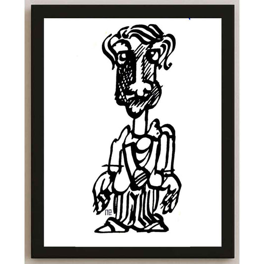 Nezih Danyal Tipler Kişiye Özel Sertifikalı Sınırlı Fine Art Karikatür Baskı NTP00463