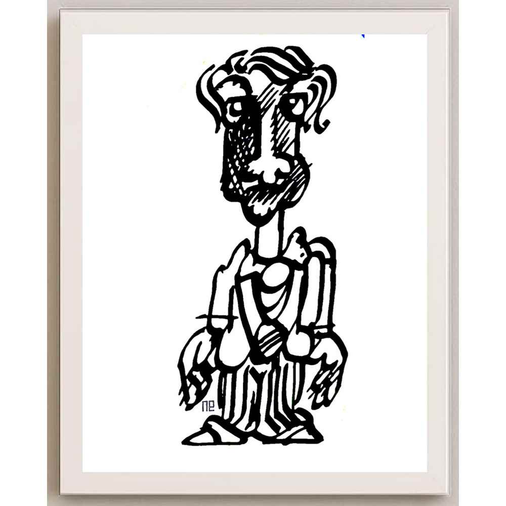 Nezih Danyal Tipler Kişiye Özel Sertifikalı Sınırlı Fine Art Karikatür Baskı NTP00463