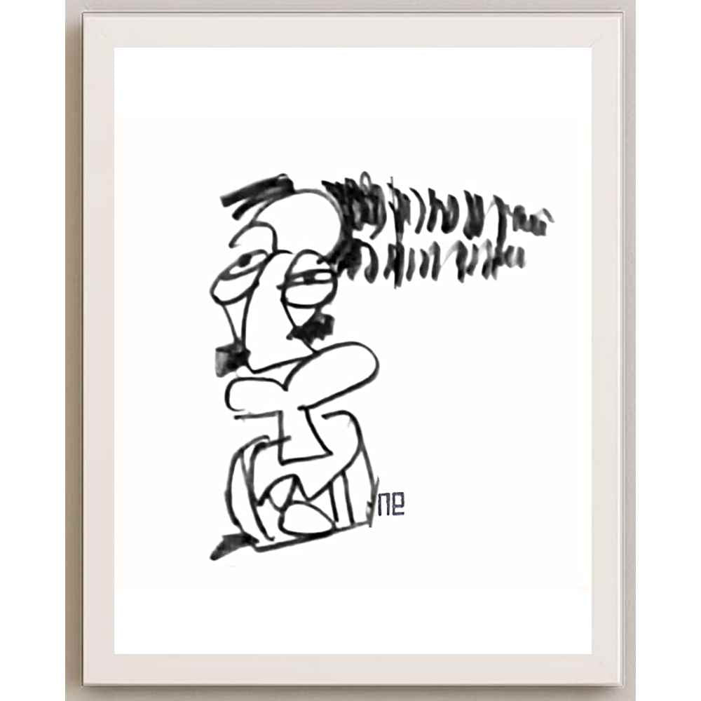 Nezih Danyal Tipler Kişiye Özel Sertifikalı Sınırlı Fine Art Karikatür Baskı NTP00469