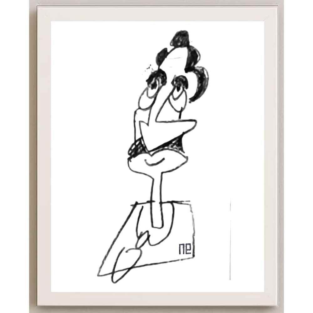 Nezih Danyal Tipler Kişiye Özel Sertifikalı Sınırlı Fine Art Karikatür Baskı NTP00475