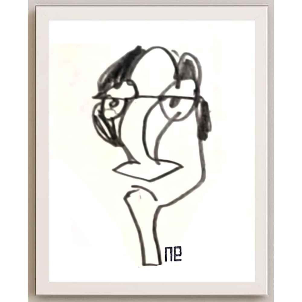 Nezih Danyal Tipler Kişiye Özel Sertifikalı Sınırlı Fine Art Karikatür Baskı NTP00478