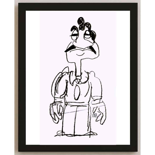 Nezih Danyal Tipler Kişiye Özel Sertifikalı Sınırlı Fine Art Karikatür Baskı NTP00484