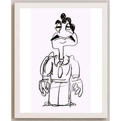 Nezih Danyal Tipler Kişiye Özel Sertifikalı Sınırlı Fine Art Karikatür Baskı NTP00484