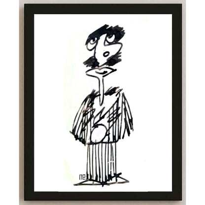 Nezih Danyal Tipler Kişiye Özel Sertifikalı Sınırlı Fine Art Karikatür Baskı NTP00485