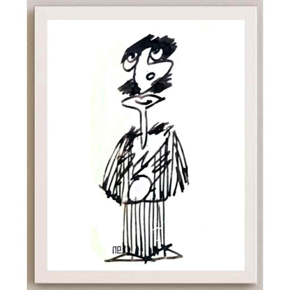 Nezih Danyal Tipler Kişiye Özel Sertifikalı Sınırlı Fine Art Karikatür Baskı NTP00485