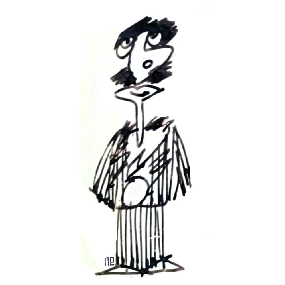 Nezih Danyal Tipler Kişiye Özel Sertifikalı Sınırlı Fine Art Karikatür Baskı NTP00485