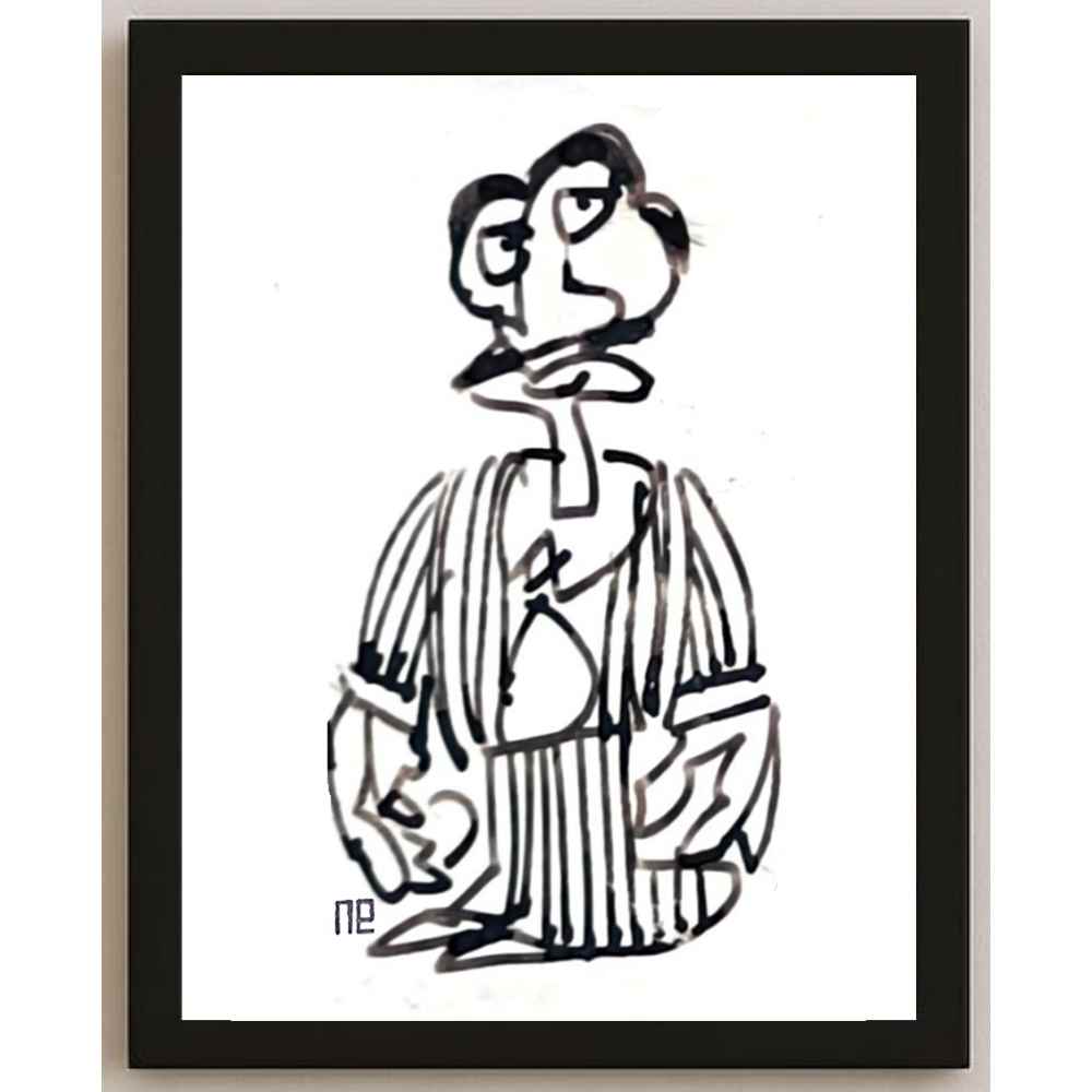 Nezih Danyal Tipler Kişiye Özel Sertifikalı Sınırlı Fine Art Karikatür Baskı NTP00486