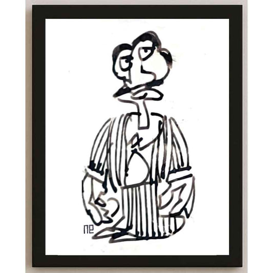Nezih Danyal Tipler Kişiye Özel Sertifikalı Sınırlı Fine Art Karikatür Baskı NTP00486