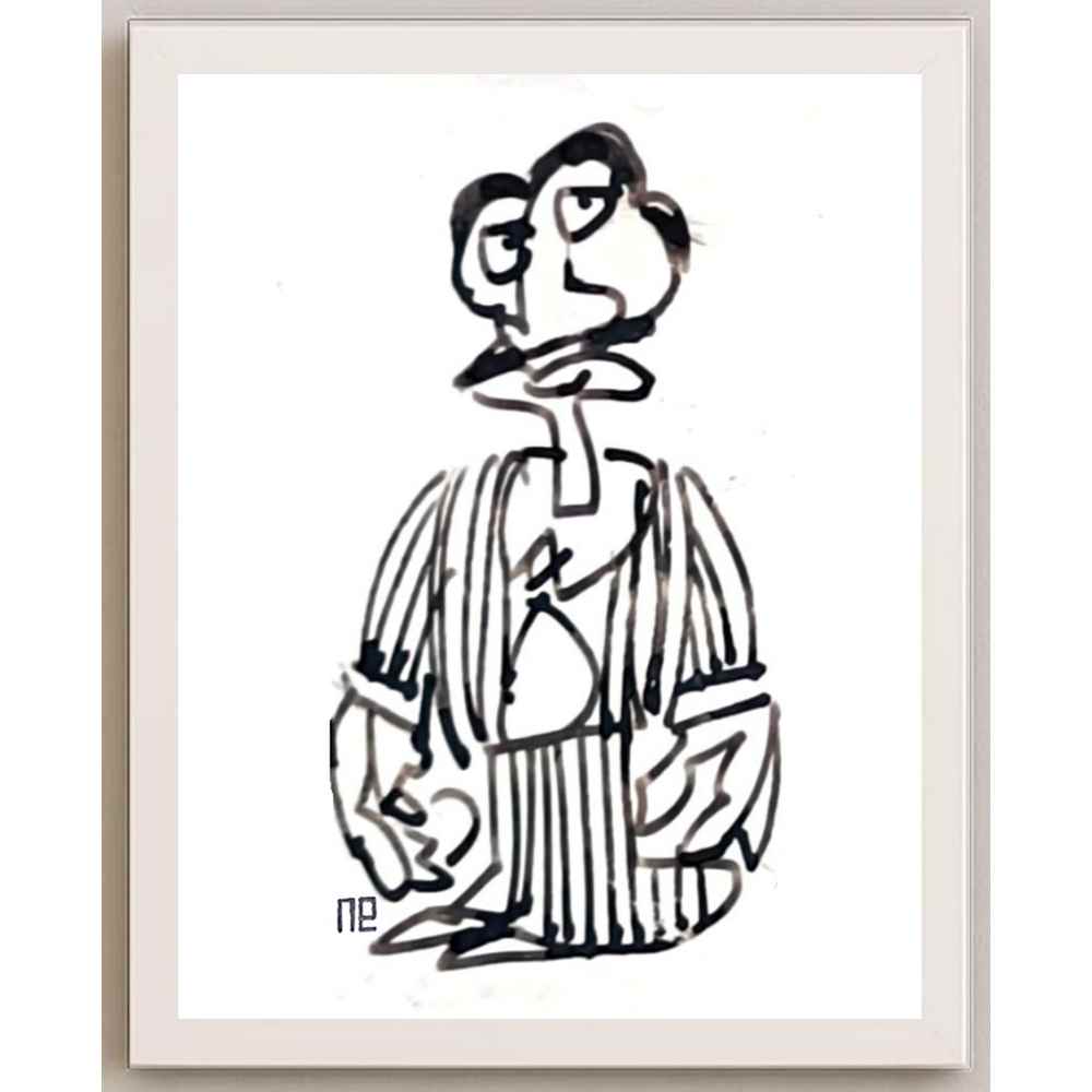 Nezih Danyal Tipler Kişiye Özel Sertifikalı Sınırlı Fine Art Karikatür Baskı NTP00486