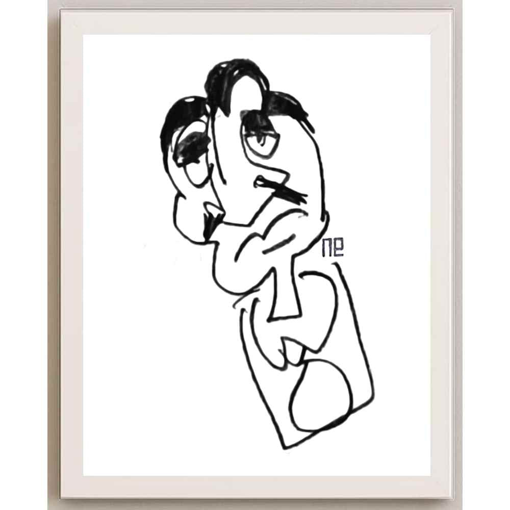 Nezih Danyal Tipler Kişiye Özel Sertifikalı Sınırlı Fine Art Karikatür Baskı NTP00490