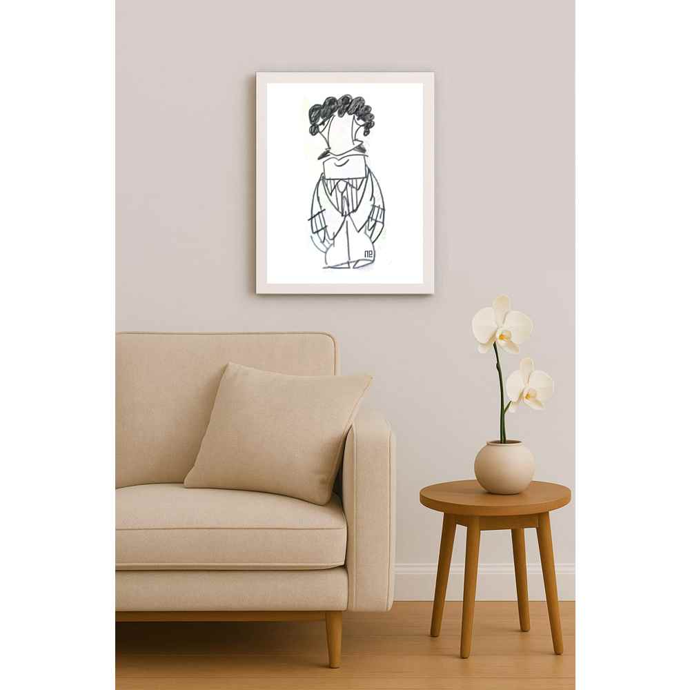 Nezih Danyal Tipler Kişiye Özel Sertifikalı Sınırlı Fine Art Karikatür Baskı NTP00494