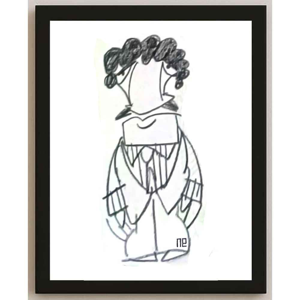 Nezih Danyal Tipler Kişiye Özel Sertifikalı Sınırlı Fine Art Karikatür Baskı NTP00494