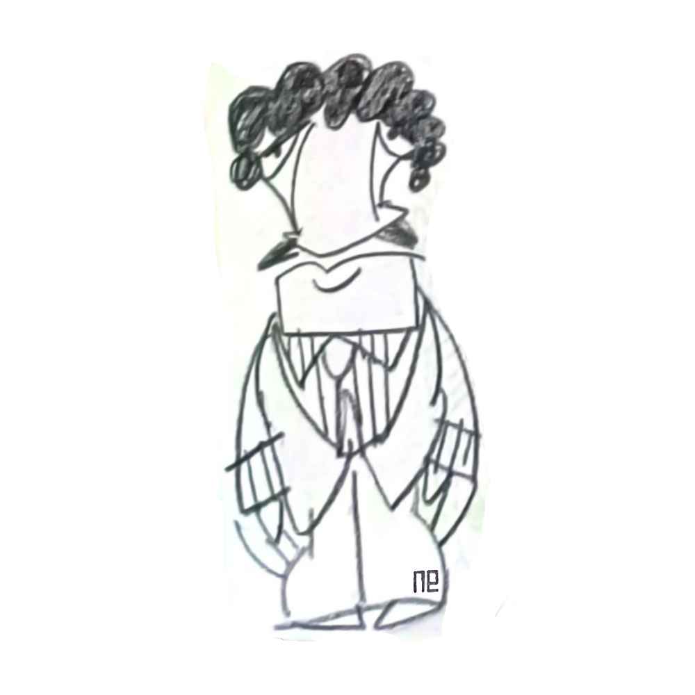 Nezih Danyal Tipler Kişiye Özel Sertifikalı Sınırlı Fine Art Karikatür Baskı NTP00494
