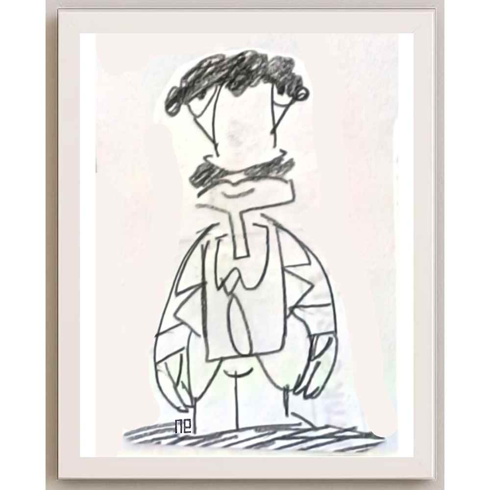 Nezih Danyal Tipler Kişiye Özel Sertifikalı Sınırlı Fine Art Karikatür Baskı NTP00495