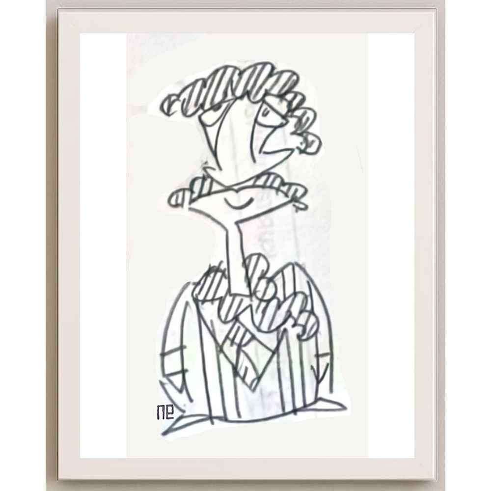Nezih Danyal Tipler Kişiye Özel Sertifikalı Sınırlı Fine Art Karikatür Baskı NTP00496