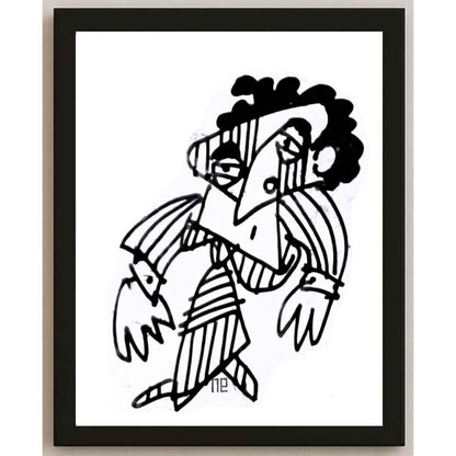 Nezih Danyal Tipler Kişiye Özel Sertifikalı Sınırlı Fine Art Karikatür Baskı NTP00497