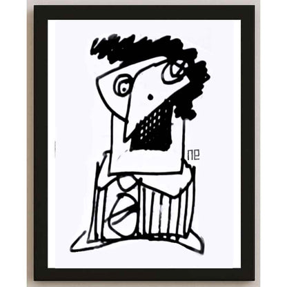 Nezih Danyal Tipler Kişiye Özel Sertifikalı Sınırlı Fine Art Karikatür Baskı NTP00498