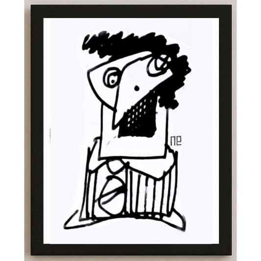 Nezih Danyal Tipler Kişiye Özel Sertifikalı Sınırlı Fine Art Karikatür Baskı NTP00498