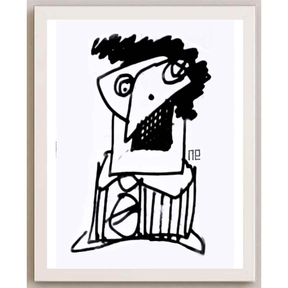 Nezih Danyal Tipler Kişiye Özel Sertifikalı Sınırlı Fine Art Karikatür Baskı NTP00498