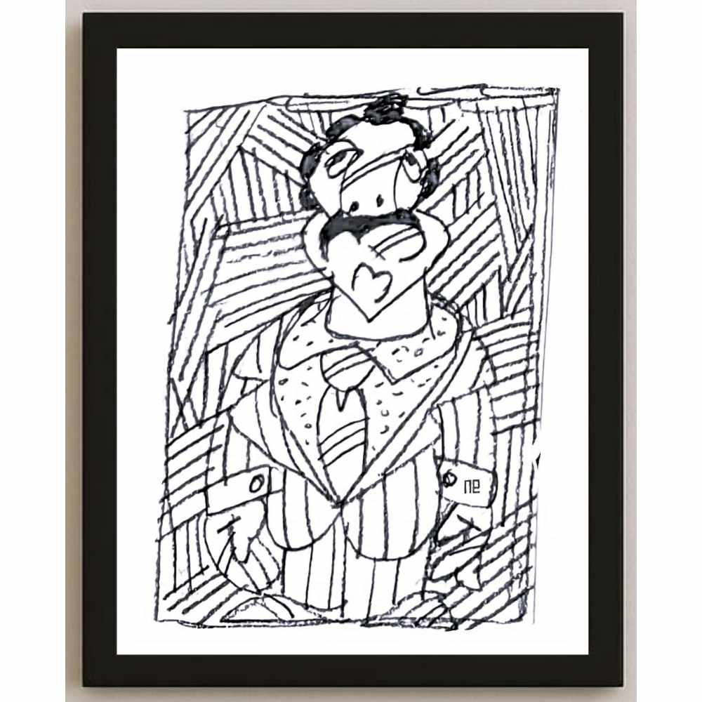 Nezih Danyal Tipler Kişiye Özel Sertifikalı Sınırlı Fine Art Karikatür Baskı NTP00878