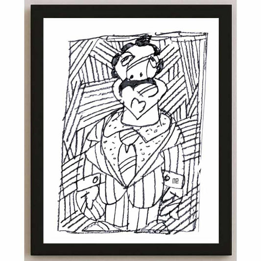 Nezih Danyal Tipler Kişiye Özel Sertifikalı Sınırlı Fine Art Karikatür Baskı NTP00878