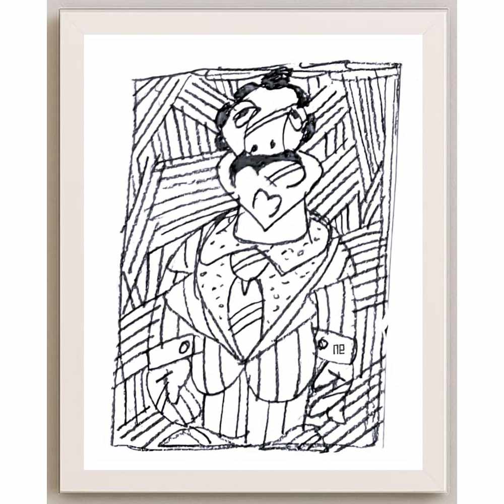 Nezih Danyal Tipler Kişiye Özel Sertifikalı Sınırlı Fine Art Karikatür Baskı NTP00878