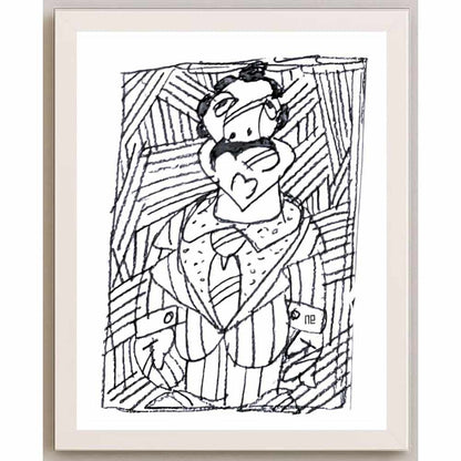 Nezih Danyal Tipler Kişiye Özel Sertifikalı Sınırlı Fine Art Karikatür Baskı NTP00878