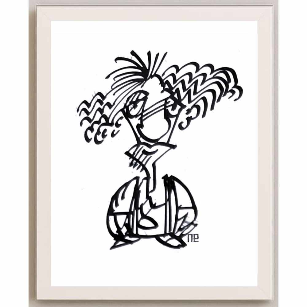 Nezih Danyal Tipler Kişiye Özel Sertifikalı Sınırlı Fine Art Karikatür Baskı NTP01003