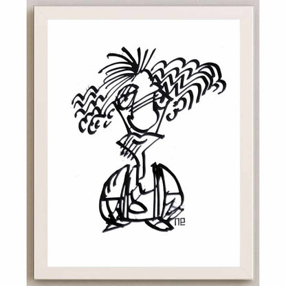 Nezih Danyal Tipler Kişiye Özel Sertifikalı Sınırlı Fine Art Karikatür Baskı NTP01003