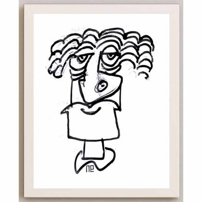 Nezih Danyal Tipler Kişiye Özel Sertifikalı Sınırlı Fine Art Karikatür Baskı NTP01015