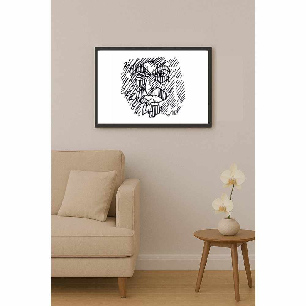 Nezih Danyal Tipler Kişiye Özel Sertifikalı Sınırlı Fine Art Karikatür Baskı NTP01098