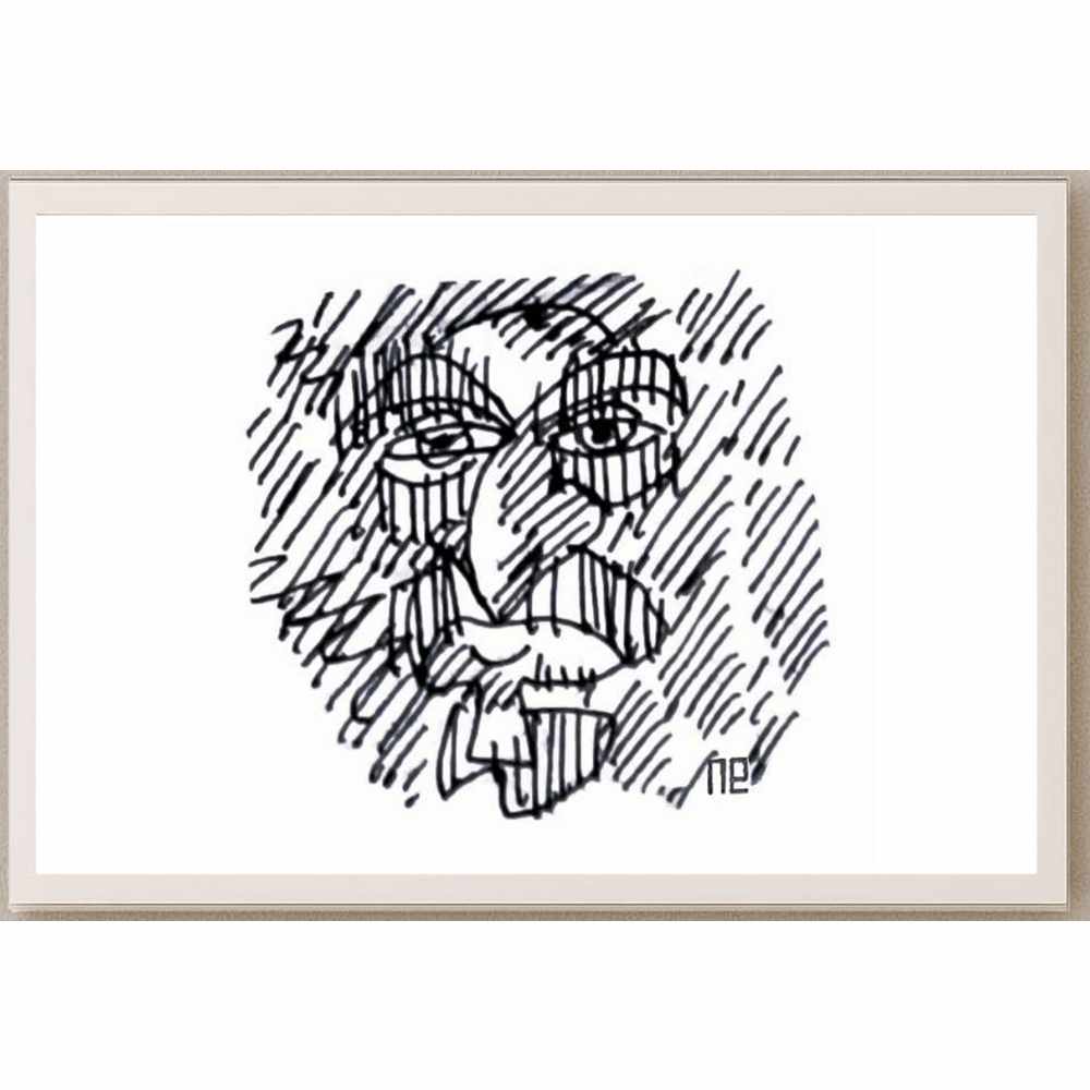 Nezih Danyal Tipler Kişiye Özel Sertifikalı Sınırlı Fine Art Karikatür Baskı NTP01098