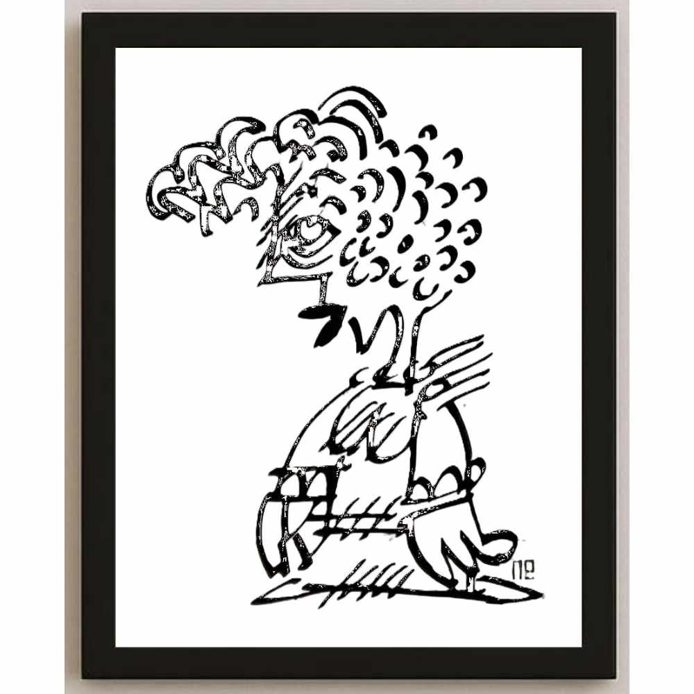 Nezih Danyal Tipler Kişiye Özel Sertifikalı Sınırlı Fine Art Karikatür Baskı NTP01137