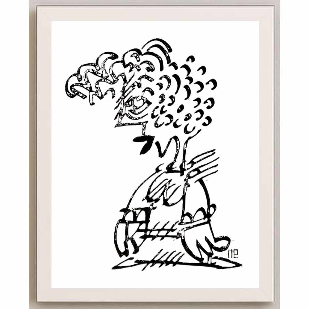 Nezih Danyal Tipler Kişiye Özel Sertifikalı Sınırlı Fine Art Karikatür Baskı NTP01137