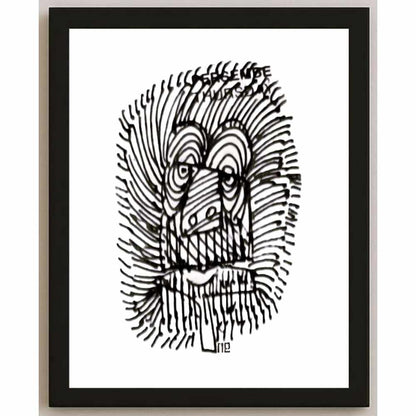 Nezih Danyal Tipler Kişiye Özel Sertifikalı Sınırlı Fine Art Karikatür Baskı NTP01238